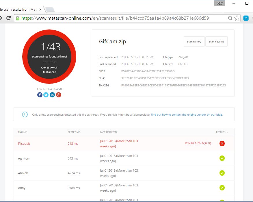 Metascan Online проверяет подозрительные файлы сразу 44 антивирусами